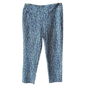 J MCLAUGHLIN NEWPORT CAPRI PANT S DENIM BLUE BEACHPRINT CATALINA CLOTH VACATION